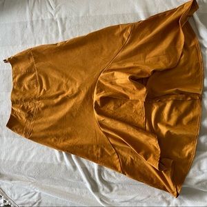 Anthropologie Mauve Yellow satin high low skirt.